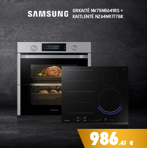 Samsungi komplekt: Ahi NV75N5641RS + Pliidiplaat NZ64N9777BK