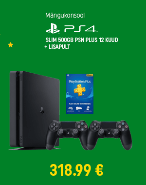 Mängukonsool Sony Playstation 4 SLIM 500GB Playstation + PSN PLUS 12 kuud + lisapult